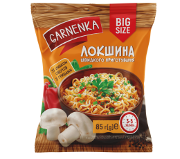 Вироби макаронні швидкого приготування. Локшина швидкого приготування зі смаком овочів з грибами