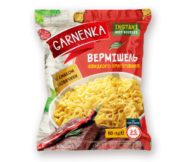 Вироби макаронні швидкого приготування. Вермішель швидкого приготування зі смаком яловичини