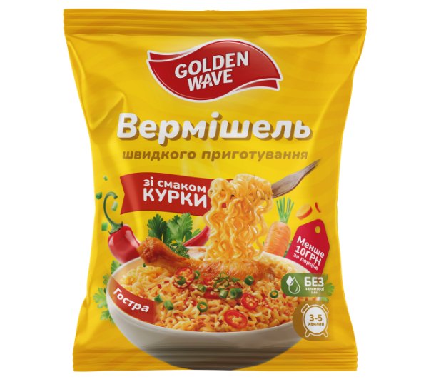 Вермішель швидкого приготування зі смаком курки гостра